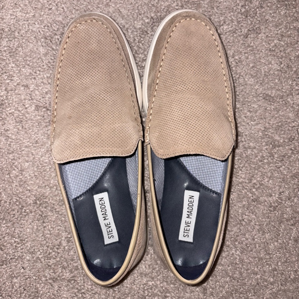 Steve Madden Beige Men's Slip-On Loafers